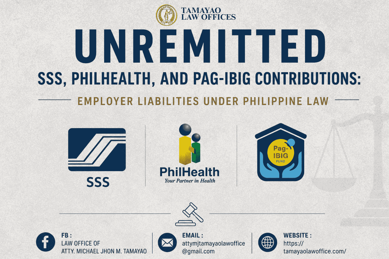 Unremitted SSS, PhilHealth, and Pag-IBIG Contributions: Employer Liabilities under Philippine Law
